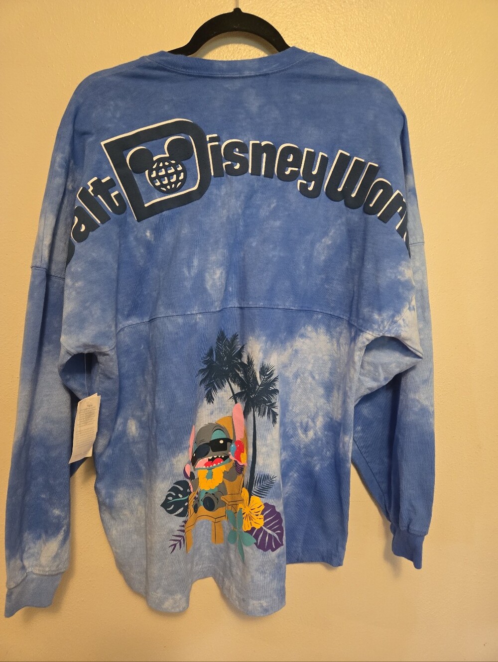 Disney World Spirit Jersey Stitch Blue Tie Dye Palm Trees Chair S NWT